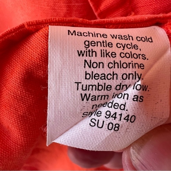 J.CREW LINEN SCHOOLBOY BLAZER LIGHTWEIGHT PATCH POCKETS SIZE 10 ORANGE EUC - Picture 5 of 8